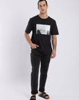 Polera manga corta hombre Surfers negro - Algodón orgánico. - Frøens