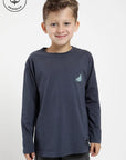 Polera manga larga Kids vintage logo azul - algodón orgánico - Frøens