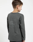 Polera manga larga kids Helechos verde
