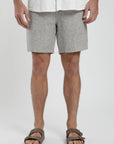 Short hombre de Lino rayas taupe