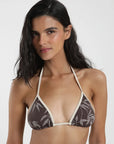 Bikini top reversible Maia café - Poliéster reciclado