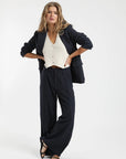 Chaqueta mujer blazer Alondra stripes azul - Lino - Frøens