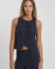 Blusa sin mangas Asia azul Froens