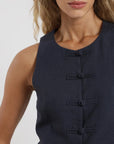 Blusa sin mangas Asia azul Froens