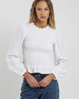 Blusa manga larga Bee blanco Froens