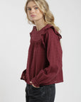 Blusa manga larga Mia burdeo