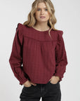Blusa manga larga Mia burdeo
