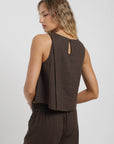 Blusa sin mangas Caulle café Froens