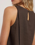 Blusa sin mangas Caulle café Froens