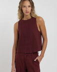 Blusa sin mangas Caulle rombos burdeo Froens