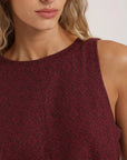 Blusa sin mangas Caulle rombos burdeo Froens