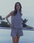 Blusa sin mangas caulle stripes beige Froens