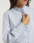 Blusa manga larga Ellie rayas celeste