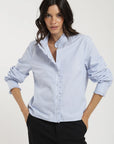Blusa manga larga Ellie rayas celeste