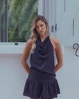 Blusa sin mangas murta negro Froens