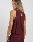 Blusa sin mangas Caulle rombos burdeo Froens