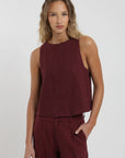 Blusa sin mangas Caulle rombos burdeo Froens