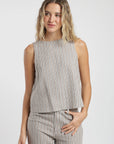 Blusa sin mangas caulle stripes beige Froens