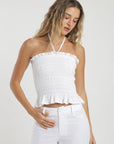 Blusa sin mangas panal blanco Froens