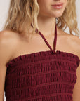 Blusa sin mangas panal burdeo Froens