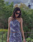 Blusa sin mangas roca azul Froens