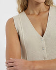 Blusa sin mangas Vest tejido beige Froens