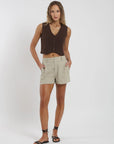Blusa sin mangas Vest tejido café Froens