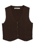 Blusa sin mangas Vest tejido café Froens