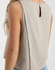 Blusa mujer Caulle beige - Lino - Frøens