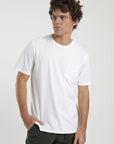 Polera manga corta hombre Bolsillo blanco - Algodón orgánico