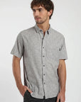 Camisa manga corta Líneas Flores taupe Froens