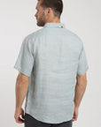 Camisa manga corta lino celeste Froens