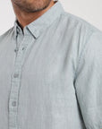 Camisa manga corta lino celeste Froens