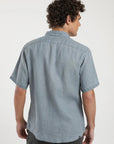 Camisa manga corta azul - Lino - Frøens