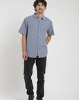 Camisa manga corta Classic celeste - Algodón orgánico y lino - Frøens