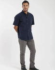 Camisa manga corta Texture azul Froens