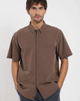 Camisa manga corta Texture café Froens