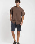Camisa manga corta Texture café Froens