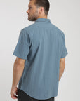 Camisa manga corta texture celeste Froens