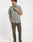 Camisa manga corta texture Palmeras olivo Froens