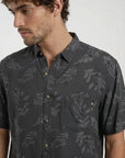 Camisa manga corta Trazo Hojas grafito -Viscosa Froens