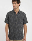 Camisa manga corta Trazo Hojas grafito -Viscosa Froens
