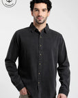 Camisa manga larga hombre Denim grafito - Algodón orgánico - Frøens