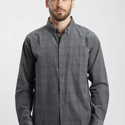 Camisa manga larga Corduroy Yarn azul - Algodón orgánico