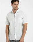 Camisa manga corta texture Monstera gris - Algodón orgánico - Frøens
