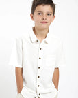 Camisa manga corta kids classic blanco - Lino y algodón orgánico - Frøens