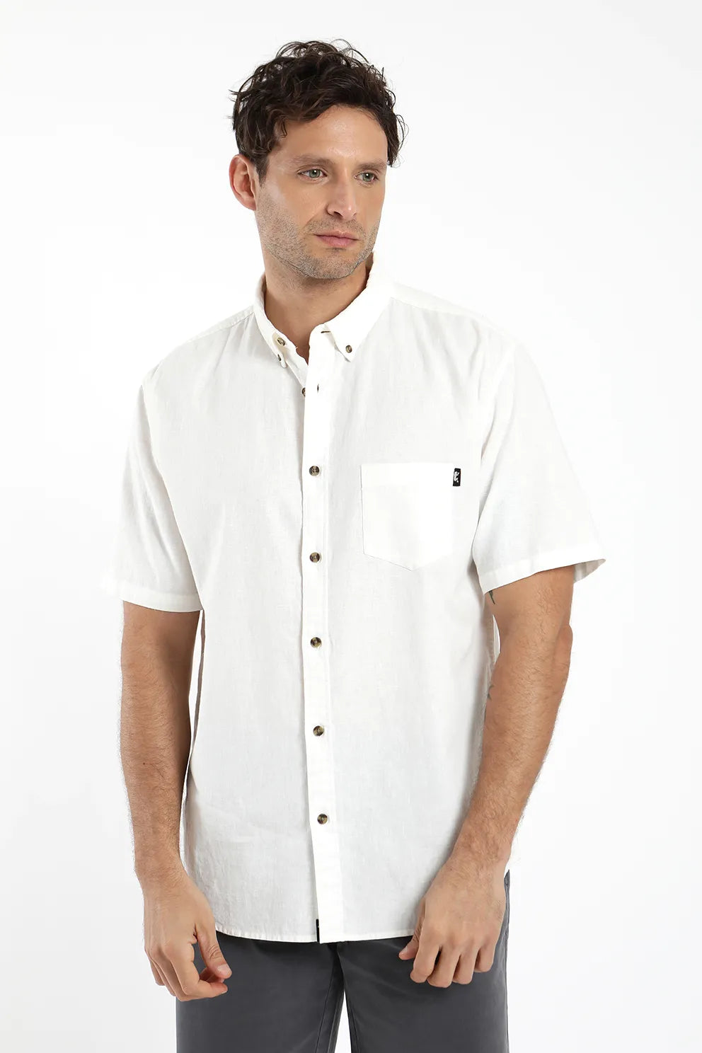 Camisa manga corta Classic blanco - Lino – Froens
