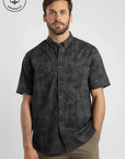Camisa manga corta Palmeras grafito - Algodón orgánico - Frøens