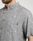 Camisa manga corta Flores celeste - Frøens