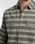 Camisa manga larga Print Franela petróleo - Algodón orgánico